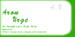 aron urge business card